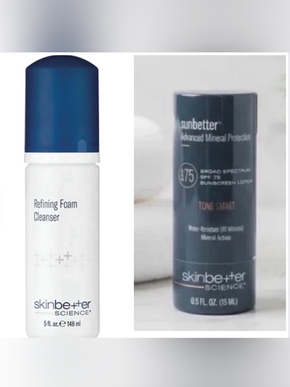 Skinbetter science refining foam cleanser and sunbetter advanced spf 75